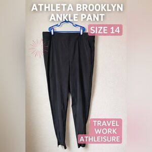 Athleta Brooklyn Ankle Pant Black Size 14 Travel Work Athleisure Lightweight